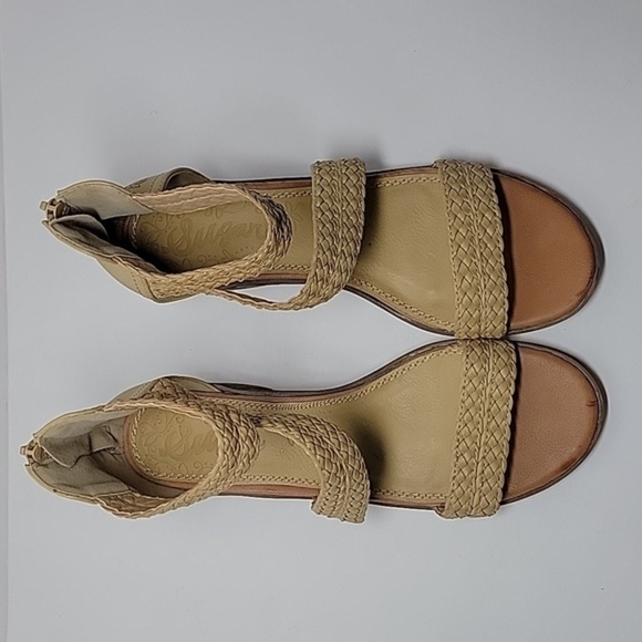 Sugar Haidee Sandal Braided Strappy Back Zip Faux Leather Stacked Block Heel 7.5 - Picture 3 of 16